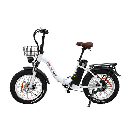 Women's Folding Electric Bicycle With Basket 750W 48V 15Ah Samsung Battery